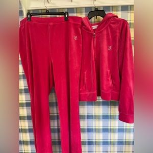 Juicy Couture track suit. Hot pink hoodie and matching pants.